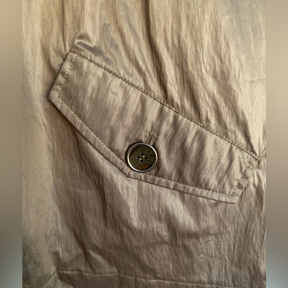 PTA Swing Trench Jacket: Mushroom Color Button Closure  Pockets 3/4 Sleeve 10/12 - Picture 5 of 8